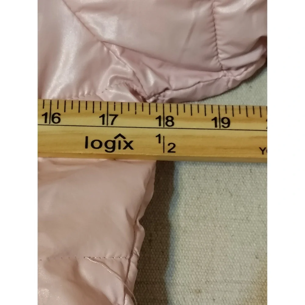 Juicy Couture‎ Girls Pink Puffer Jacket with Faux Fur Hood Size S 7 8 - Picture 7 of 10